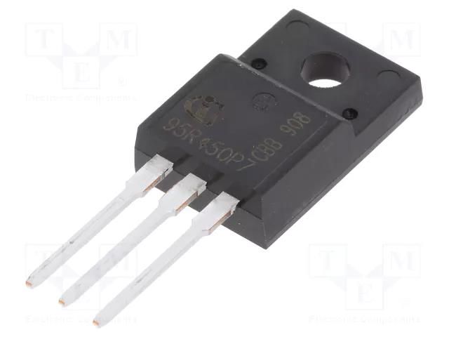 Transistor: N-MOSFET; unipolar; 950V; 8.6A; 30W; TO220FP; ESD INFINEON TECHNOLOGIES IPA95R450P7