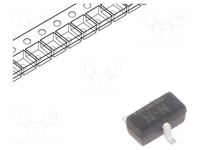 Transistor: N-MOSFET; unipolar; 60V; 0.3A; 150mW; SC75; ESD TOSHIBA SSM3K72KFS
