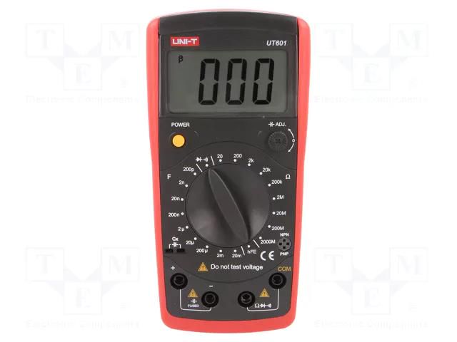 CR meter; LCD; (1999); C accuracy: ±(0.5%+10digit); Test: diodes UNI-T UT601