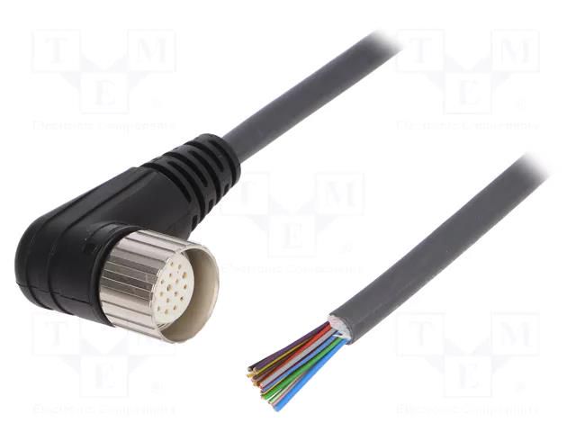 Cable: for sensors/automation; M23; PIN: 19; angled; 5m; plug; 8A WEIDMÜLLER 1818140500