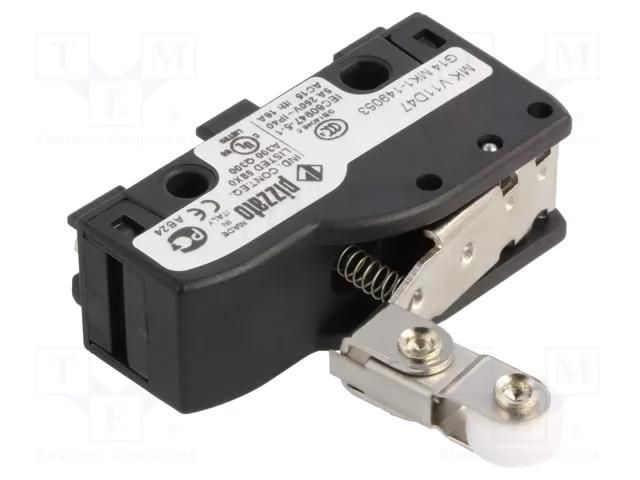 Microswitch SNAP ACTION; 6A/250VAC; 5A/24VDC; SPDT; ON-(ON); MK PIZZATO ELETTRICA MKV11D47