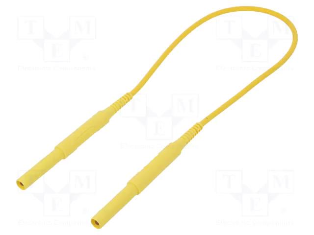 Test lead; 6kVDC; 6kVAC; 16A; banana plug 4mm,both sides; yellow SCHÜTZINGER HSPL856825-GE