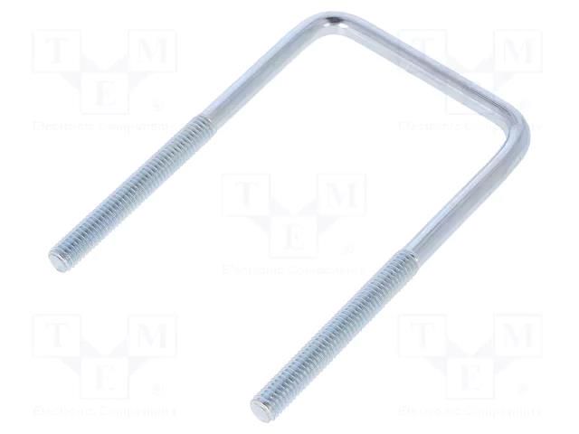 U-bolt; C; 1; steel; zinc; Thread len: 46mm; Int.width: 49mm; square DROMET D-CBTC..6..49..90