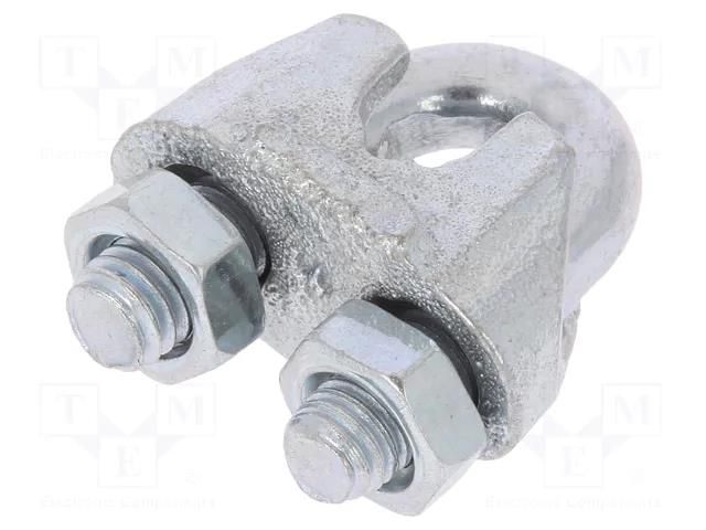 Rope clamp wire; steel; for rope; Ørope: 5mm; zinc; DIN 741 DROMET D-ZL.5