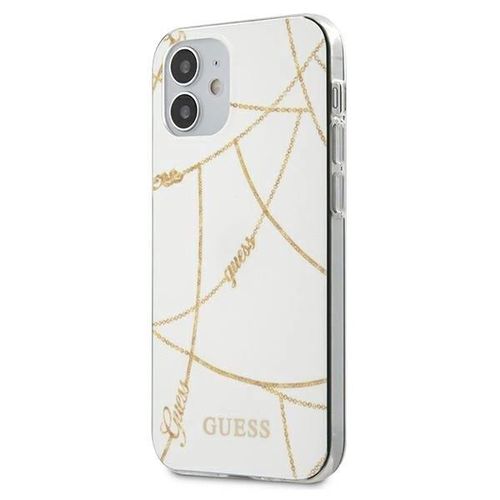 Guess GUHCP12SPCUCHWH iPhone 12 mini 5.4&quot; white/white hardcase Gold Chain Collection, Guess 3700740481332 3700740481332