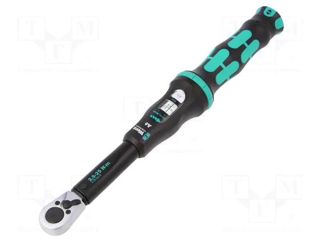 Wrench; torque; 290mm; 2.5÷25Nm; Mounting: 1/4"; Click-Torque A 6 WERA WERA.TORQUE/A6
