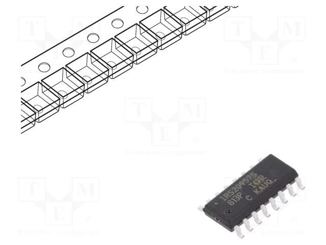 IC: audio amplifier; 10÷15VDC; Ch: 1; Amp.class: D; SO16 INFINEON TECHNOLOGIES IRS20957STRPBF