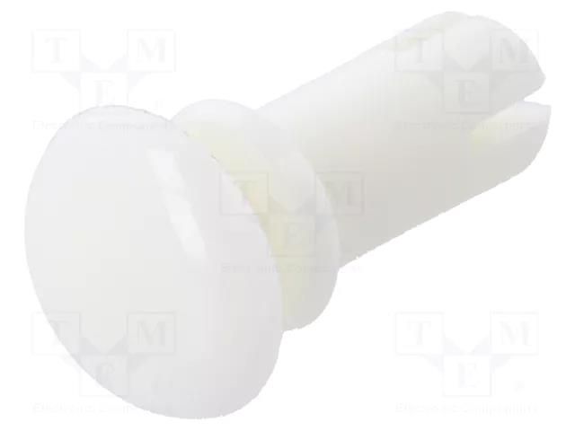 Rivet; polyamide; L.rivet: 10.5mm; Panel cutout diam: 5.1mm; white DREMEC DR8G4025.0X8.5W