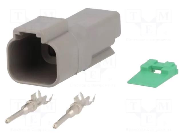 Connector: wire-wire; plug; male; DT; for cable; PIN: 2; crimped DEUTSCH S-DT04-2P