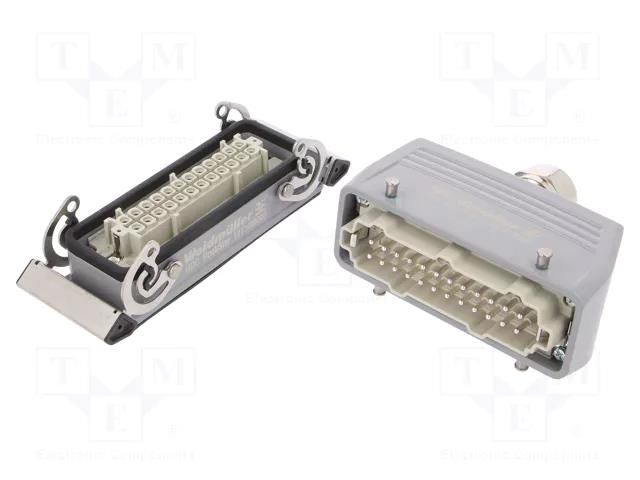 Connector: HDC; male + female; HE; PIN: 24; 16A; 500V; 24+PE; size 8 WEIDMÜLLER KIT-HE24.131M