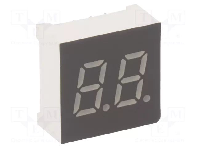 Display: LED; 7-segment; 7.62mm; 0.3"; No.char: 2; yellow-green LUCKYLIGHT KW2-301AGA