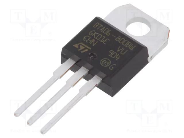 Triac; 800V; 6A; TO220ABIns; Igt: 50mA; Snubberless™ STMicroelectronics BTA06-800BWRG