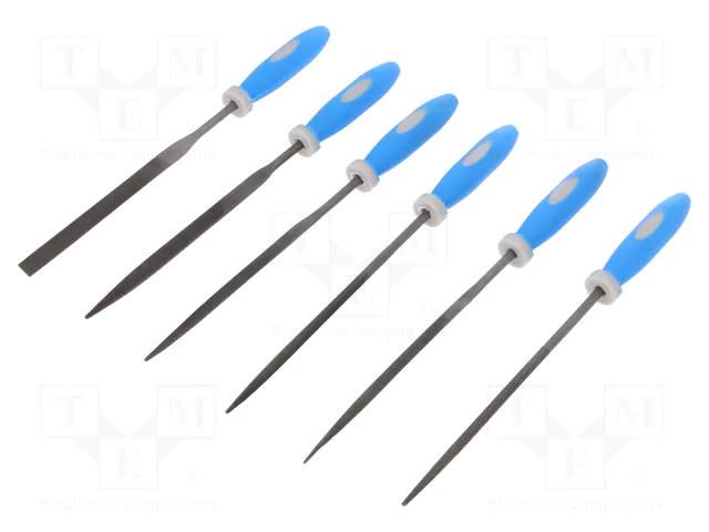 Kit: files; needle; Number of files: 6; Overall len: 160mm; 100mm MEGA PRE-FILE-SET6