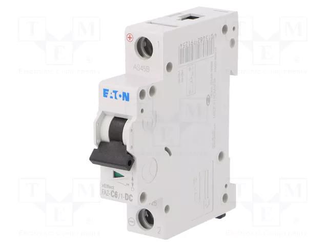 Circuit breaker; 250VDC; Inom: 6A; Poles: 1; for DIN rail mounting EATON ELECTRIC FAZ-C6/1-DC