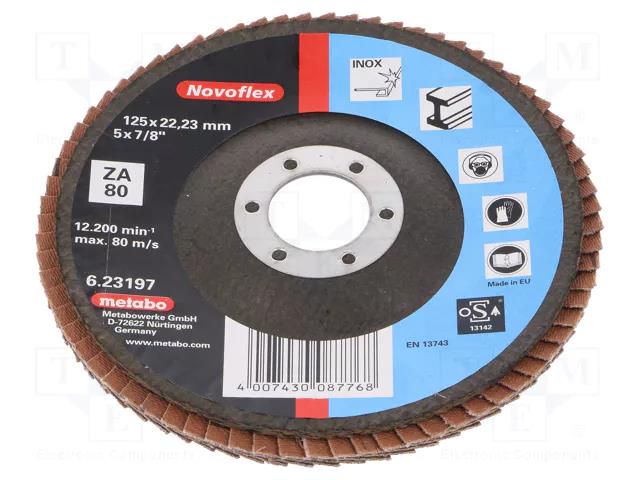 Flap grinding wheels; Ø: 125mm; Øhole: 22.23mm; Granularity: 80 METABO MTB.623197