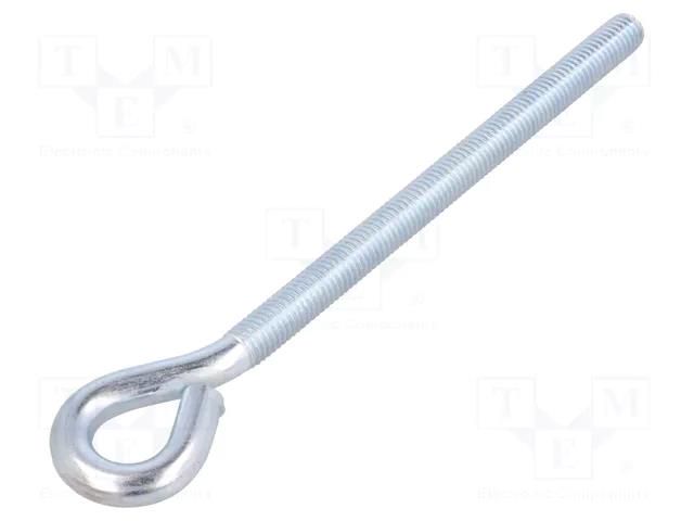 Hook; ring; steel; zinc; Thread len: 132mm; Overall len: 180mm DROMET D-HO10180