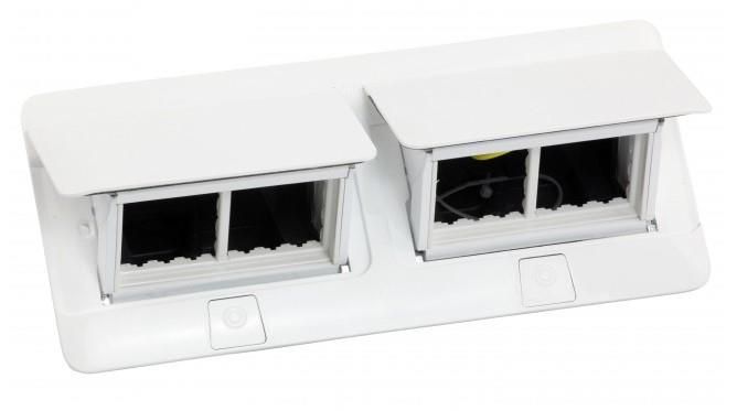 Recessed modular box 2x4 mod. Legrand 654004 (metal, white) LMODDEZ2X4