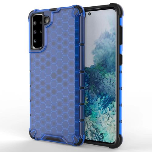 Honeycomb Case armor cover with TPU Bumper for Samsung Galaxy S21+ 5G (S21 Plus 5G) blue, Hurtel 5907769323522 5907769323522