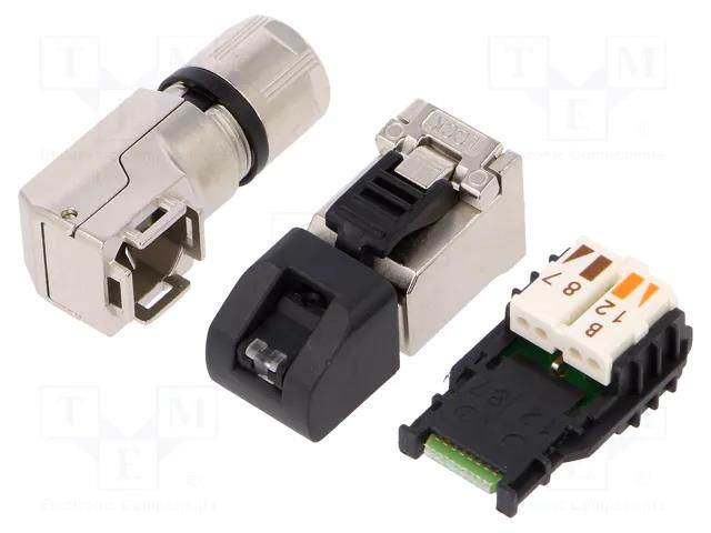 Connector: RJ45; plug; PIN: 8; Cat: 6a,Class EA; shielded; 5÷9mm WEIDMÜLLER IEPSRJ45FH90B1.6