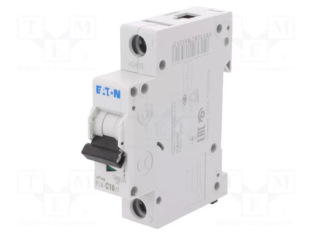 Circuit breaker; 230/400VAC; Inom: 10A; Poles: 1; Charact: C; 6kA EATON ELECTRIC PL6-C10/1