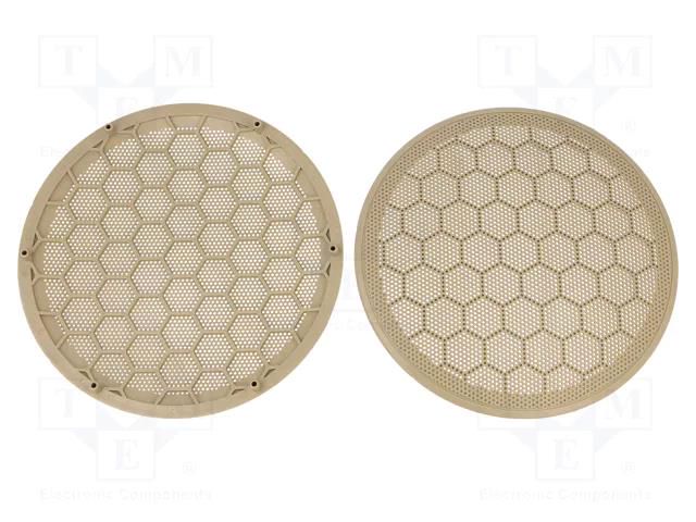 Loudspeaker grille; 165mm; Seat,VW; beige; 2pcs. 4CARMEDIA RAM-20.210/K-BG