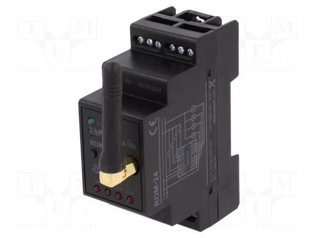 Receiver; for DIN rail mounting; 230VAC; relay NO x4; IP20; 300m ZAMEL ROM-24
