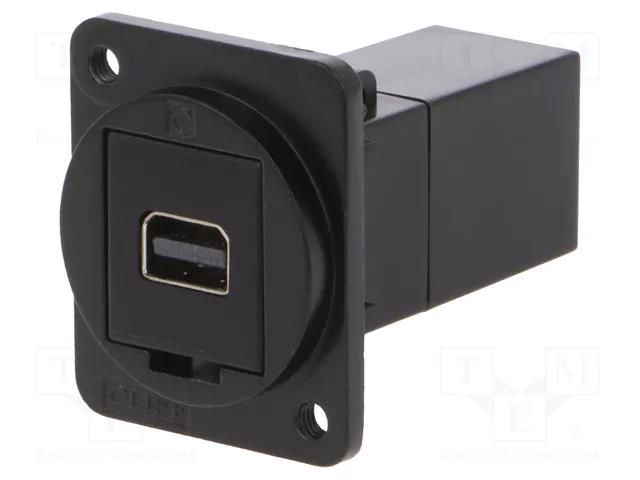 Coupler; mini DisplayPort socket,both sides; FT; 19x24mm; metal CLIFF CP30202M3B