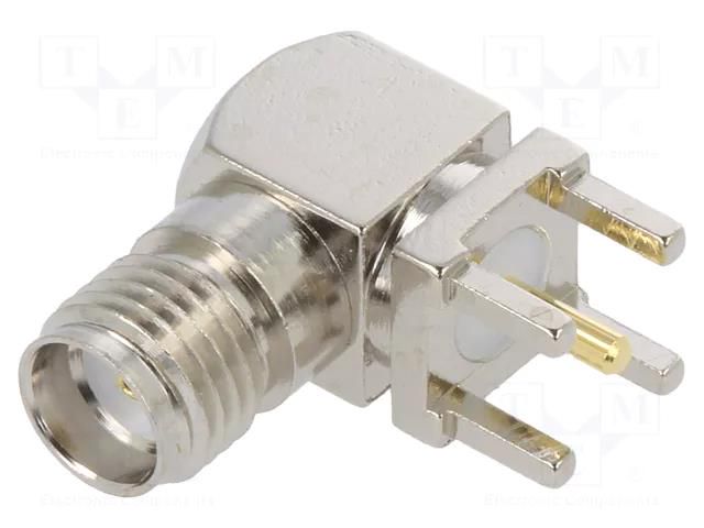 Connector: SMA; socket; female; angled 90°; 50Ω; THT; on PCBs; PTFE LINX TECHNOLOGIES CONSMA002