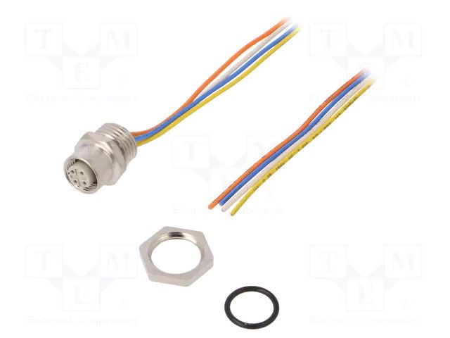 Connector: M12; socket; female; PIN: 4; straight; D code-Ethernet HARTING 21033712403