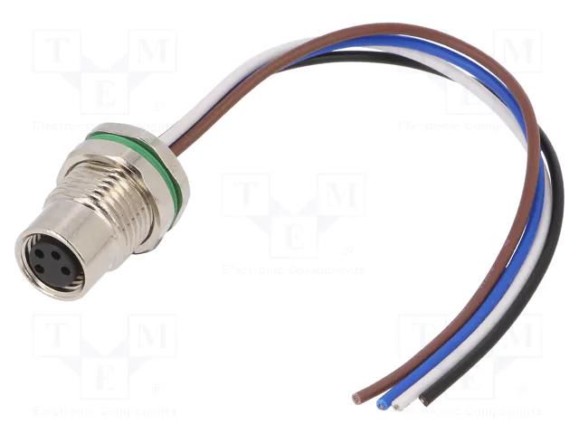 Connector: M8; female; PIN: 4; straight; for panel mounting; socket DEGSON ELECTRONICS SM8-S6C-A4F-2A010