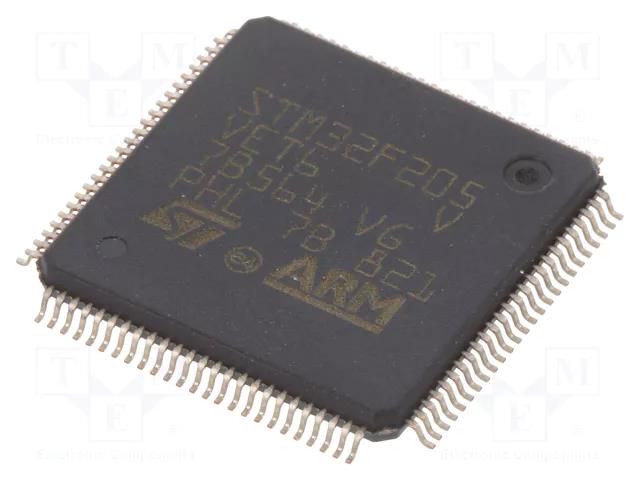 IC: STM32 ARM microcontroller; 120MHz; LQFP100; 1.8÷3.6VDC STMicroelectronics STM32F205VET6