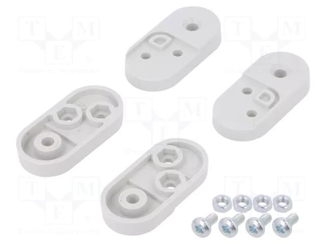 Set of clips; ABS; Kit: nut M4 x4,holder x4,screw M4 x4 KRADEX ZWM20-ABS