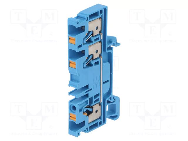 Splice terminal: rail; 32A; spring clamp; blue; wemid; 4mm2; ways: 1 WEIDMÜLLER A3C4BL