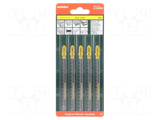 Hacksaw blade-set; wood,chipboard,jigsaw; 91mm; CLEAN WOOD METABO MTB.623654
