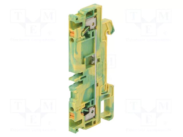 Splice terminal: rail; spring clamp; yellow-green; wemid; 2.5mm2 WEIDMÜLLER A2C2.5PE/DT/FS