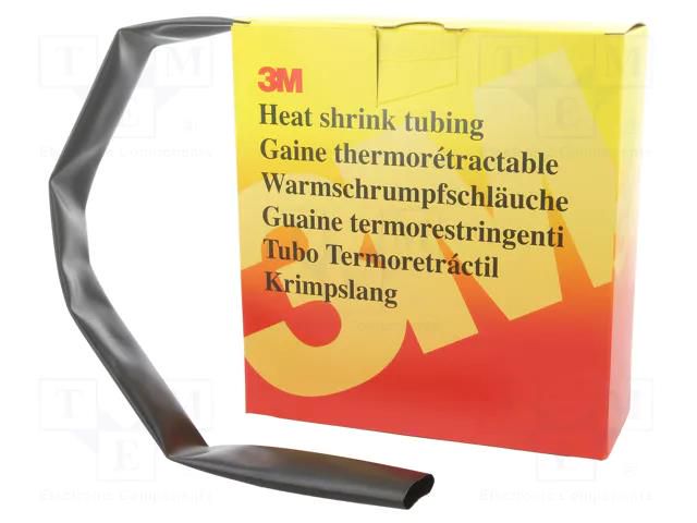 Heat shrink sleeve; glueless,thin walled; 2: 1; 19mm; L: 5m; black 3M HSR-19.0/9.5-BK