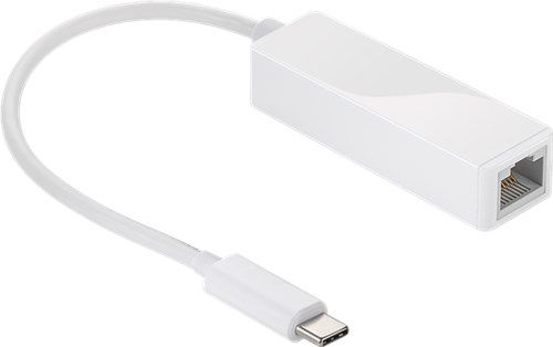 USB-C™ Ethernet Adapter, white, white, 0.2 m - for connecting a PC or Apple MacBook to an Ethernet network (RJ45) via the USB-C™ port 66255