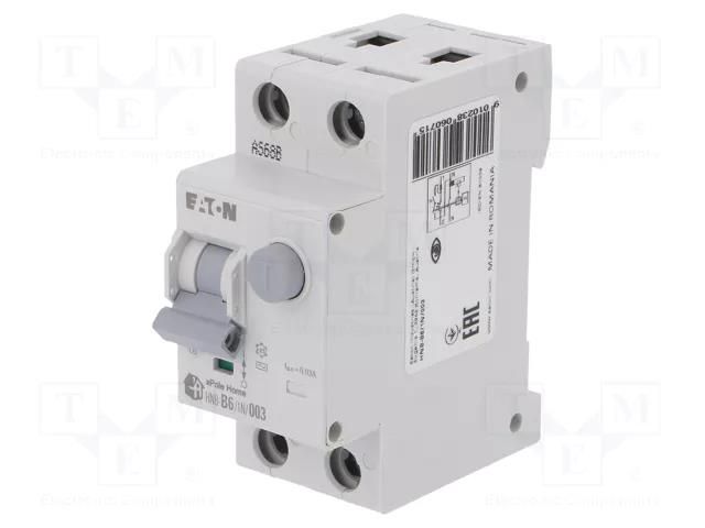 RCBO breaker; Inom: 6A; Ires: 30mA; Max surge current: 250A; 230VAC EATON ELECTRIC HNB-B6/1N/003