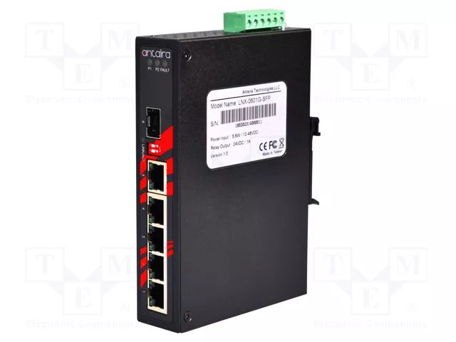 Switch Ethernet; unmanaged; Number of ports: 6; 12÷48VDC; RJ45 ANTAIRA LNX-0601G-SFP