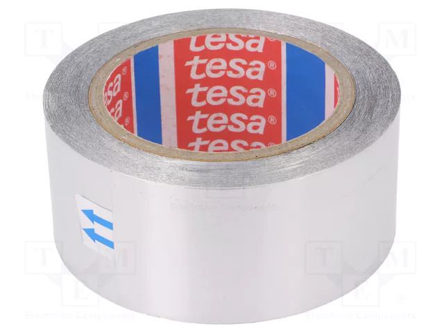 Tape: duct; W: 50mm; L: 50m; Thk: 0.09mm; grey; acrylic; aluminium TESA TESA-60650-50-50M