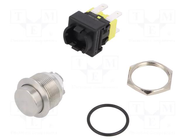 Switch: vandal resistant; Pos: 2; DPDT; 16A/250VAC; IP65; ON-OFF CANAL ELECTRONIC PS5210QNBSA0MAC
