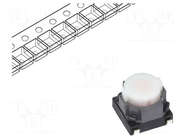 Microswitch TACT; SPST; Pos: 2; 0.02A/15VDC; SMT; none; 6.1x6x3.5mm PANASONIC EVQP1Y05M