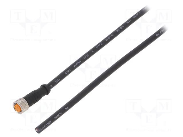 Cable: for sensors/automation; M8; PIN: 4; straight; 10m; plug; 4A LUTRONIC 080004002-10M