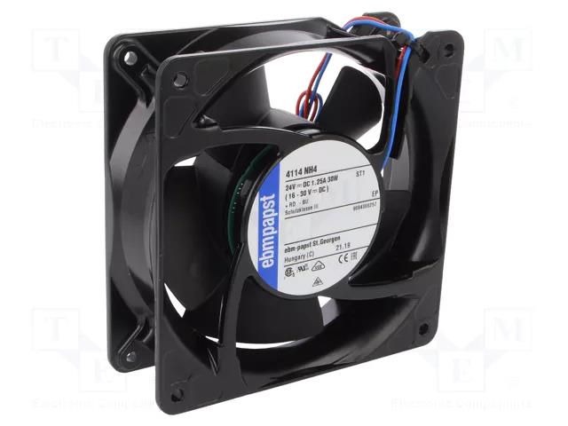 Fan: DC; axial; 24VDC; 119x119x38mm; 355m3/h; 67dBA; ball; 6800rpm EBM-PAPST 4114NH4