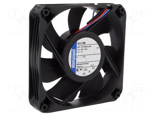 Fan: DC; axial; 24VDC; 119x119x25mm; 225m3/h; 52dBA; ball; 4850rpm EBM-PAPST 4414FNN