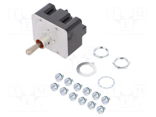 Switch: toggle; Pos: 3; 4PDT; ON-OFF-ON; 15A/125VAC; Leads: screw; TL HONEYWELL 4TL1-1