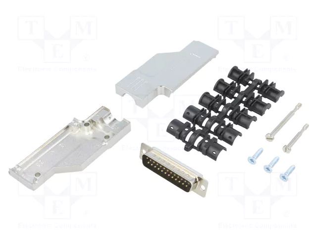 Connector: D-Sub; PIN: 25; plug; male; angled 90°; soldering; black ENCITECH DCMR-FK-25-DBP-K