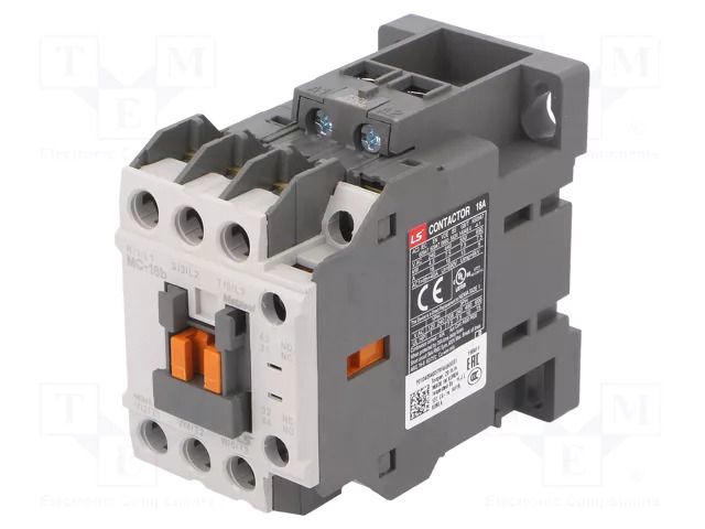 Contactor: 3-pole; NO x3; Auxiliary contacts: NO + NC; 230VAC; 18A LS ELECTRIC MC-18B-230VAC