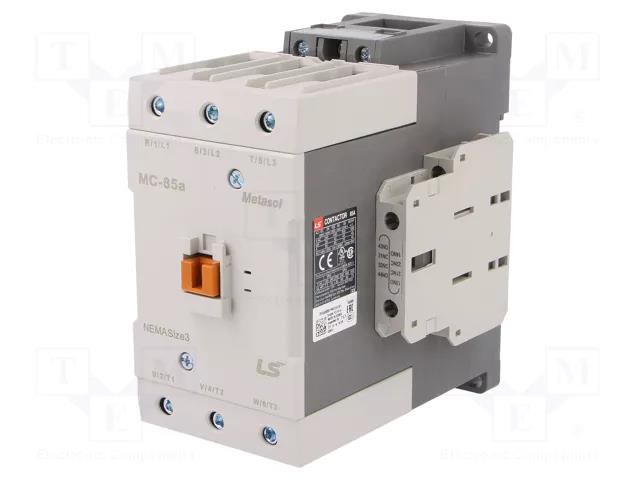 Contactor: 3-pole; NO x3; Auxiliary contacts: NO + NC; 230VAC; 85A LS ELECTRIC MC-85A-230VAC