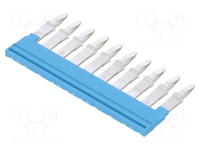 Comb bridge; ways: 10; blue; Application: A WEIDMÜLLER ZQV4N/10BL